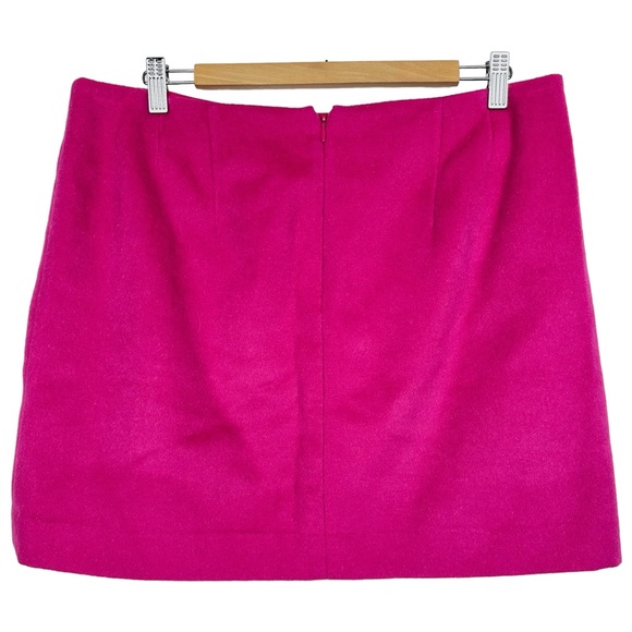 The Limited Textured Fur Wool Blend A Line Lined Career Mini Pencil Skirt Pink - Picture 6 of 11